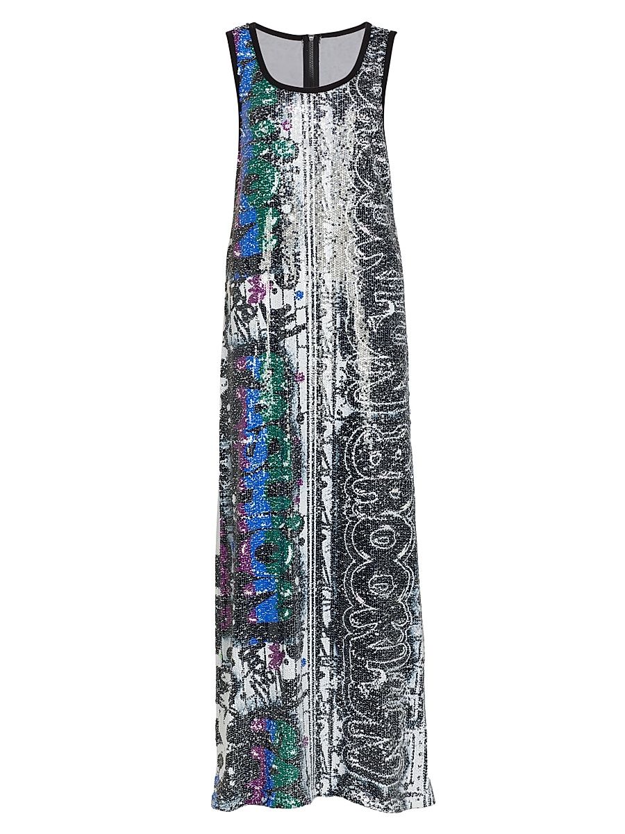 Women's Nelli Metallic Shift Dress - Black Print - Size 2