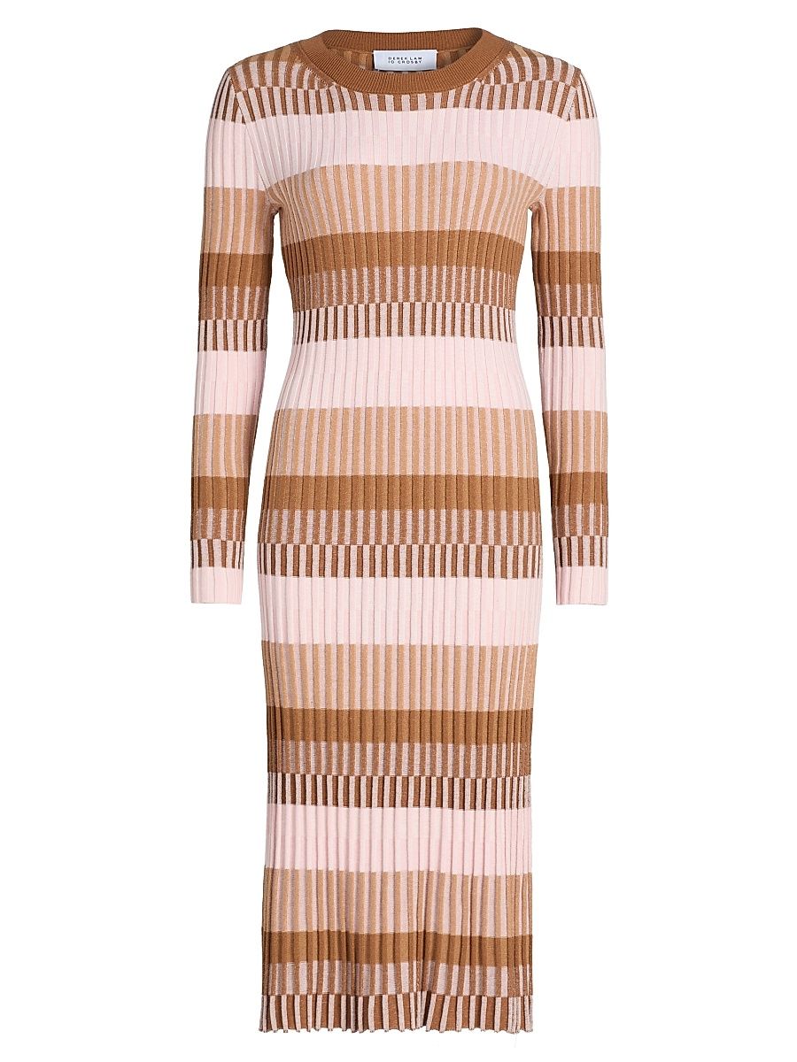 Women's Hadria Plaited Stripe Sweaterdress - Spice Multi - Size Large