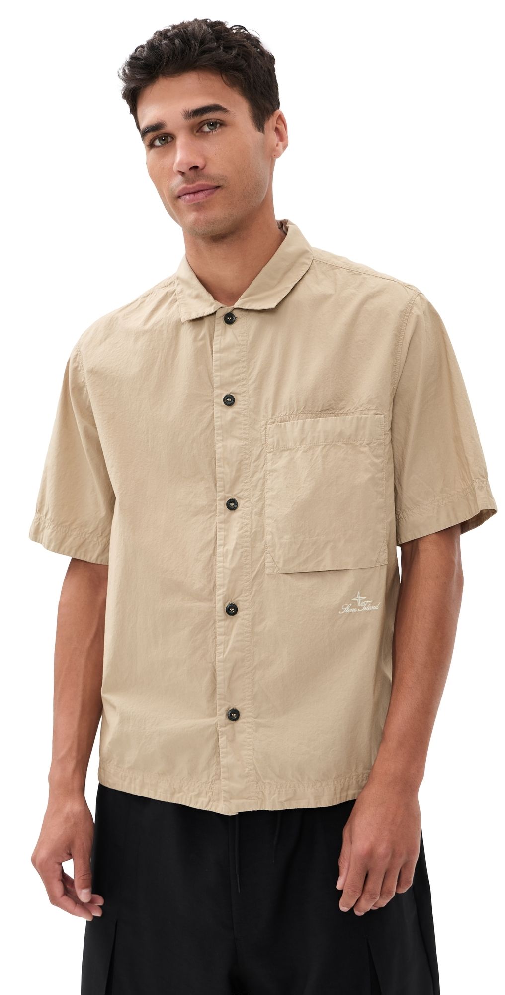Stone Island Lightweight Cotton Shirt Desert M