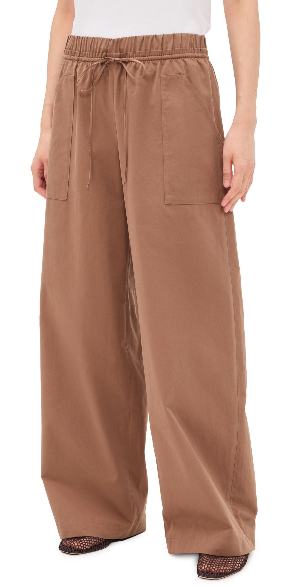 Vince Cotton Drawstring Pants Almondine XXS