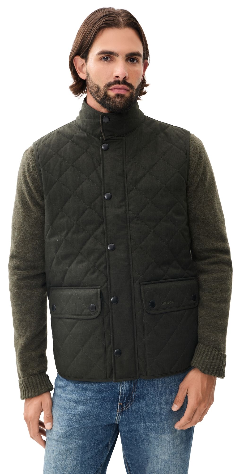 Barbour Lux Lowerdale Quilted Vest Dark Sage XL