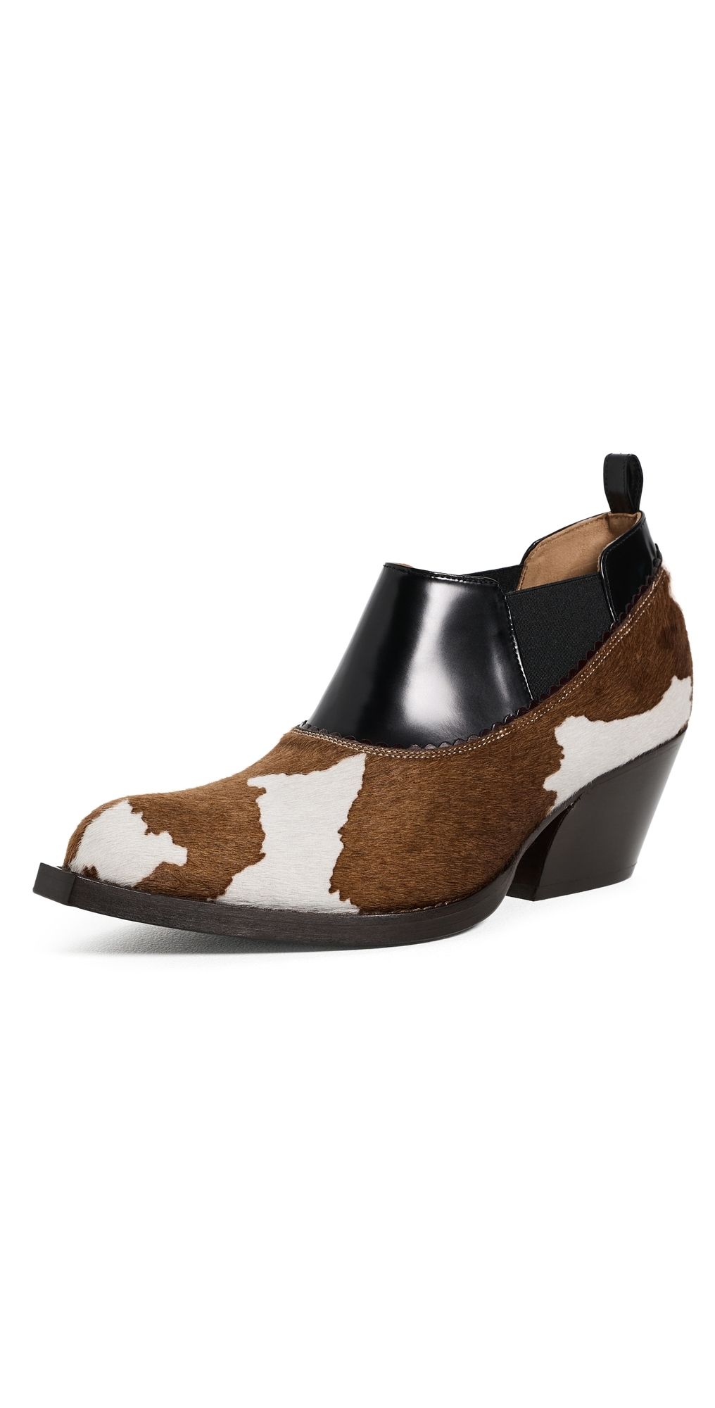 Marni Cow Print Boots Lily White/Brown/Black 36