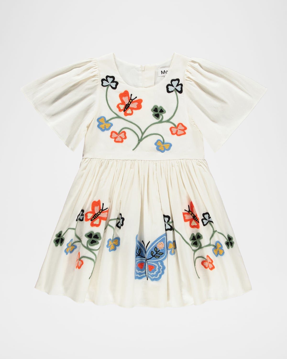 Girl & apos;s Carlin Embroidered Butterfly-Sleeve Dress