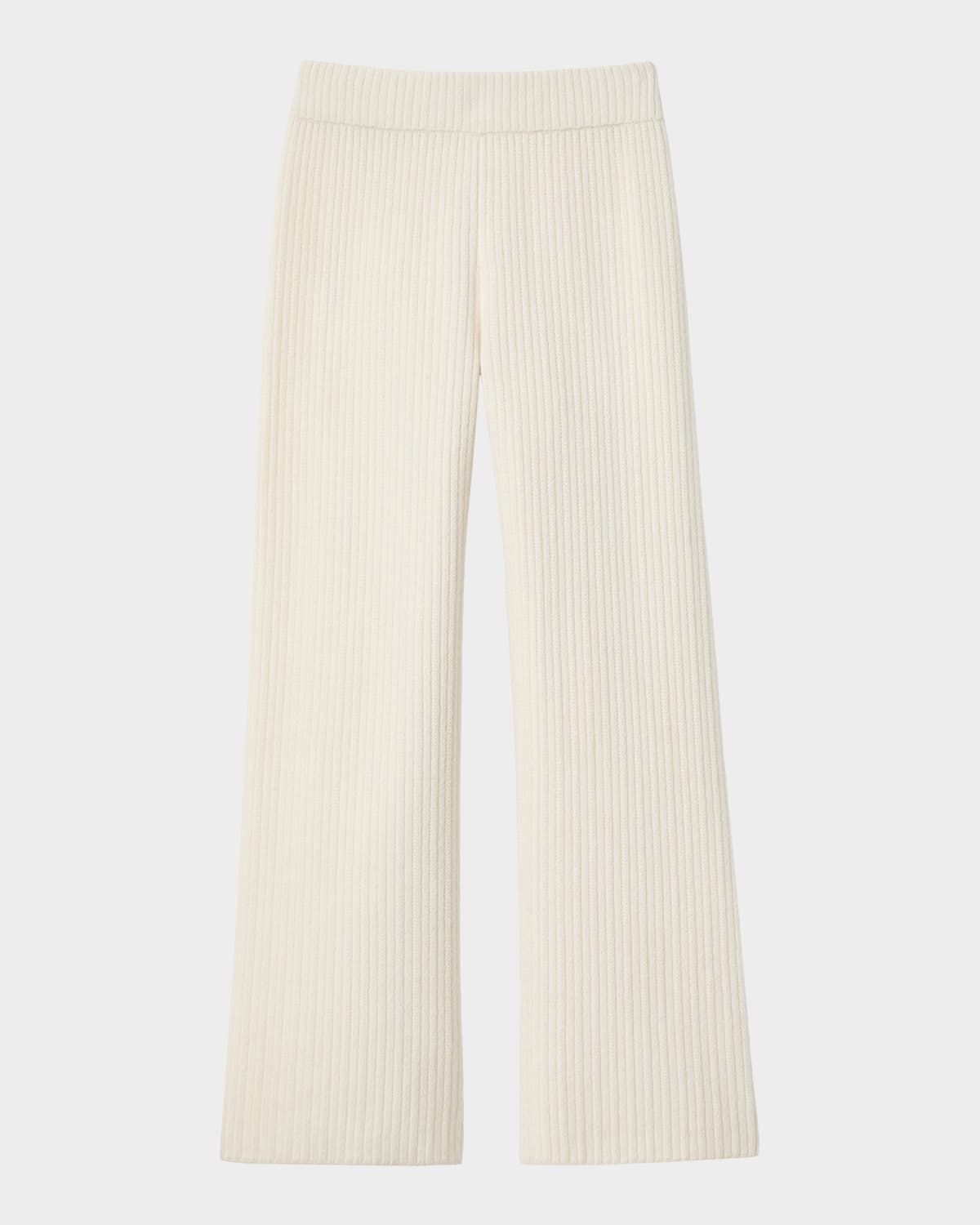 Striped Straight-Leg Cashmere Pants