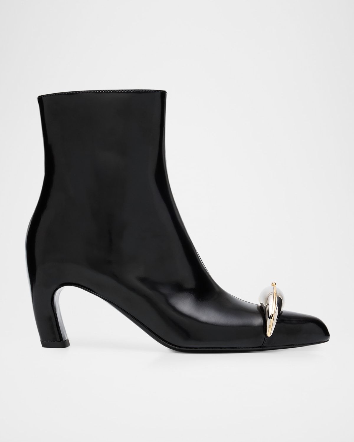 Pierced Leather Ankle Boots