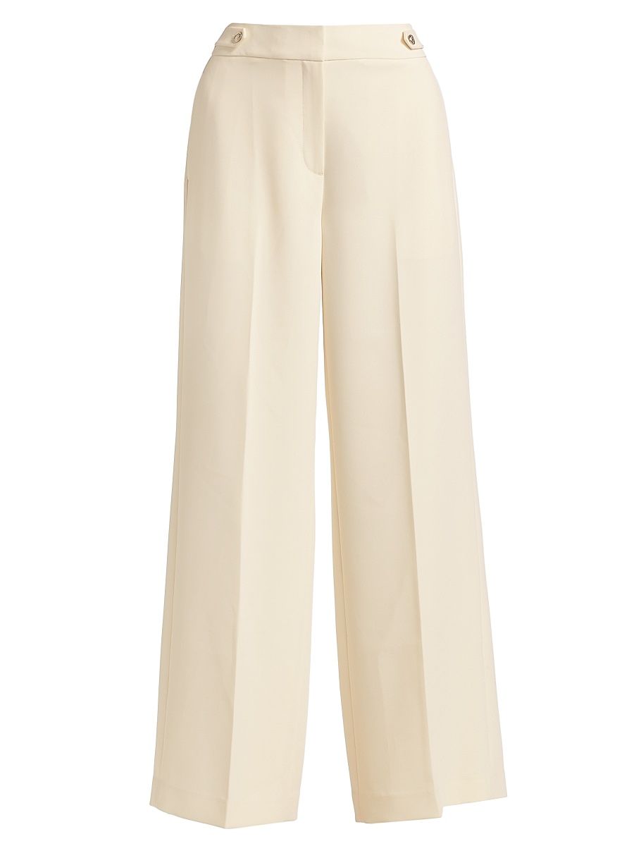 Women's Angelica Wide-Leg Trousers - Ivory Cream - Size 4