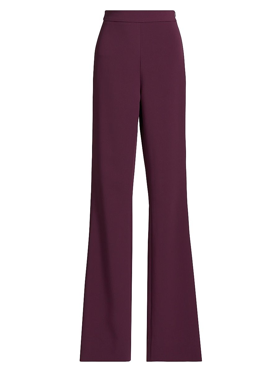 Women's High Waist Straight Leg Pants - Plum - Size 2