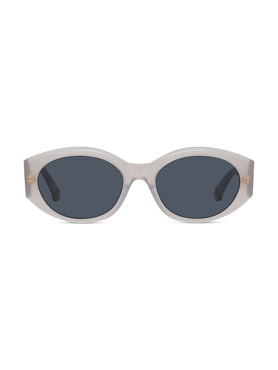 Women's Oval 54MM Acetate Sunglasses - Translucent Grey Smoke
