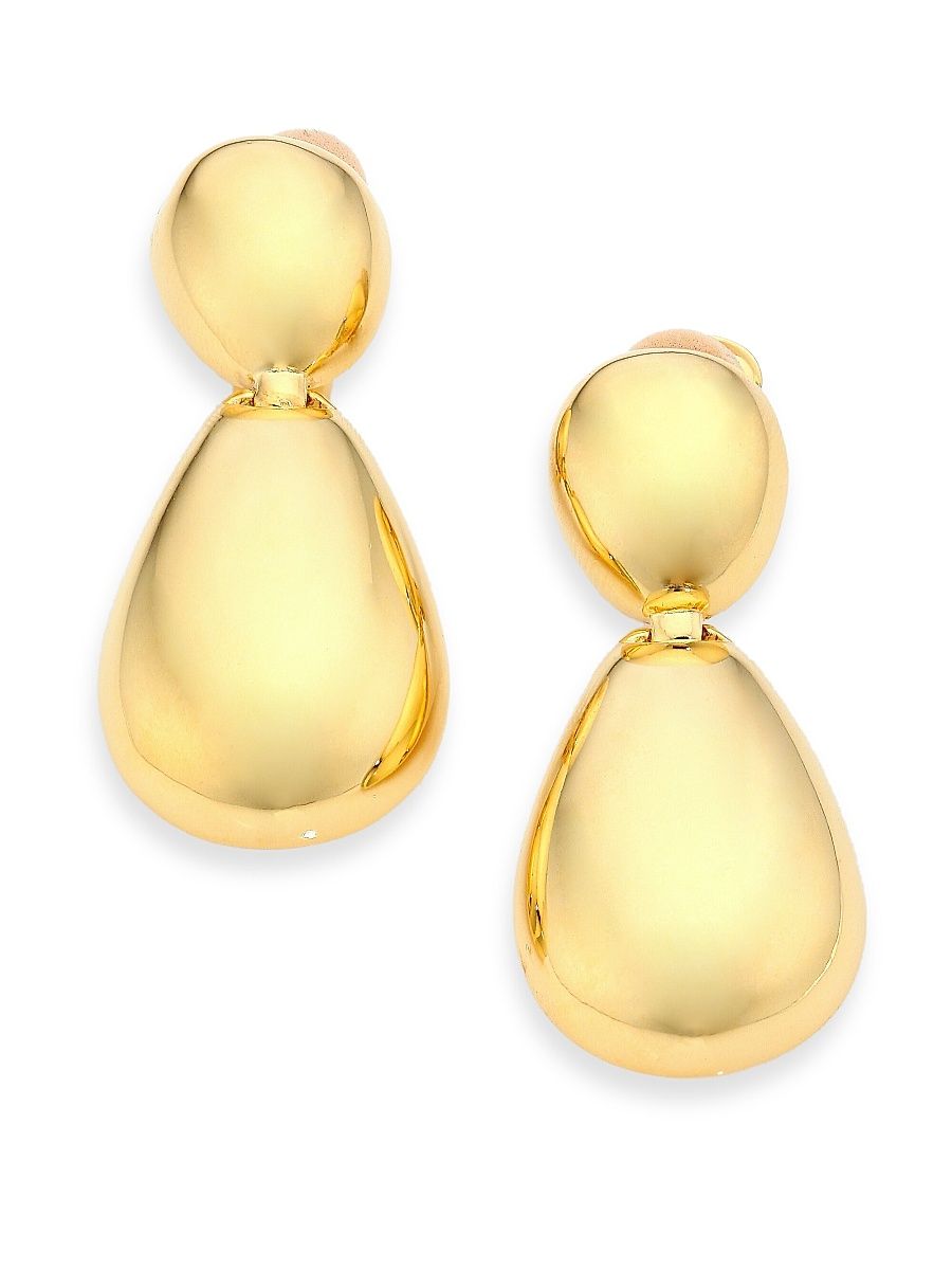 Women's Two-Tier Drop Earrings - Polished Gold
