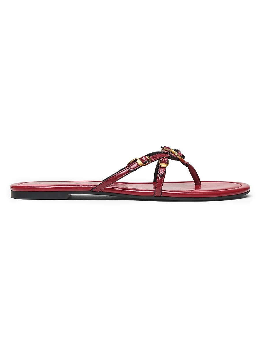 Women's The Kiki Leather Flat Sandals - Siren - Size 6