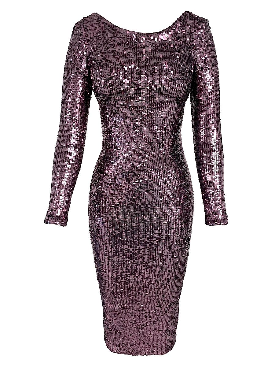 Women's Emery Sequined Midi-Dress - Deep Purple - Size XXL