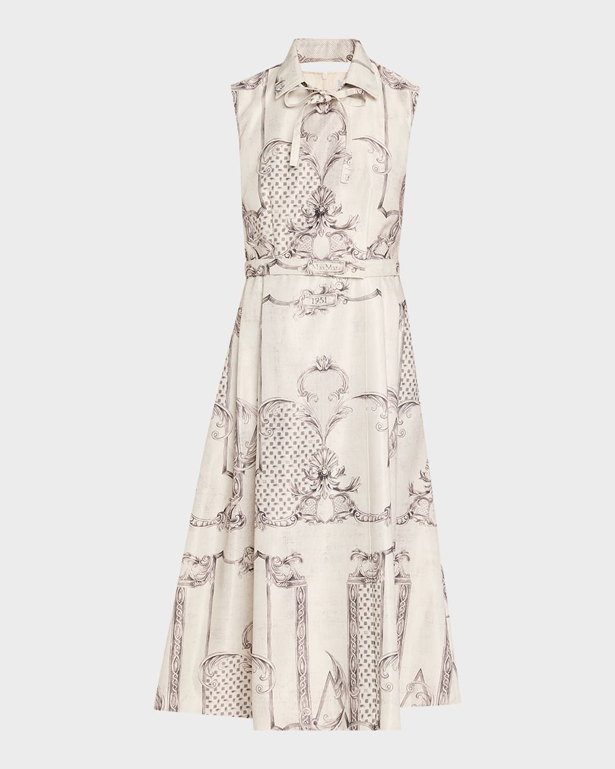 Sleeveless Paisley-Print Midi Dress