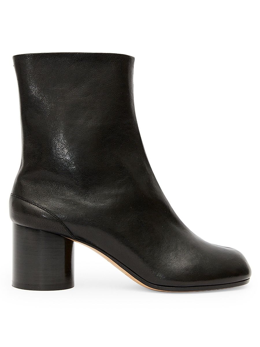 Women's Tabi Split-Toe Leather Boots - Black - Size 11