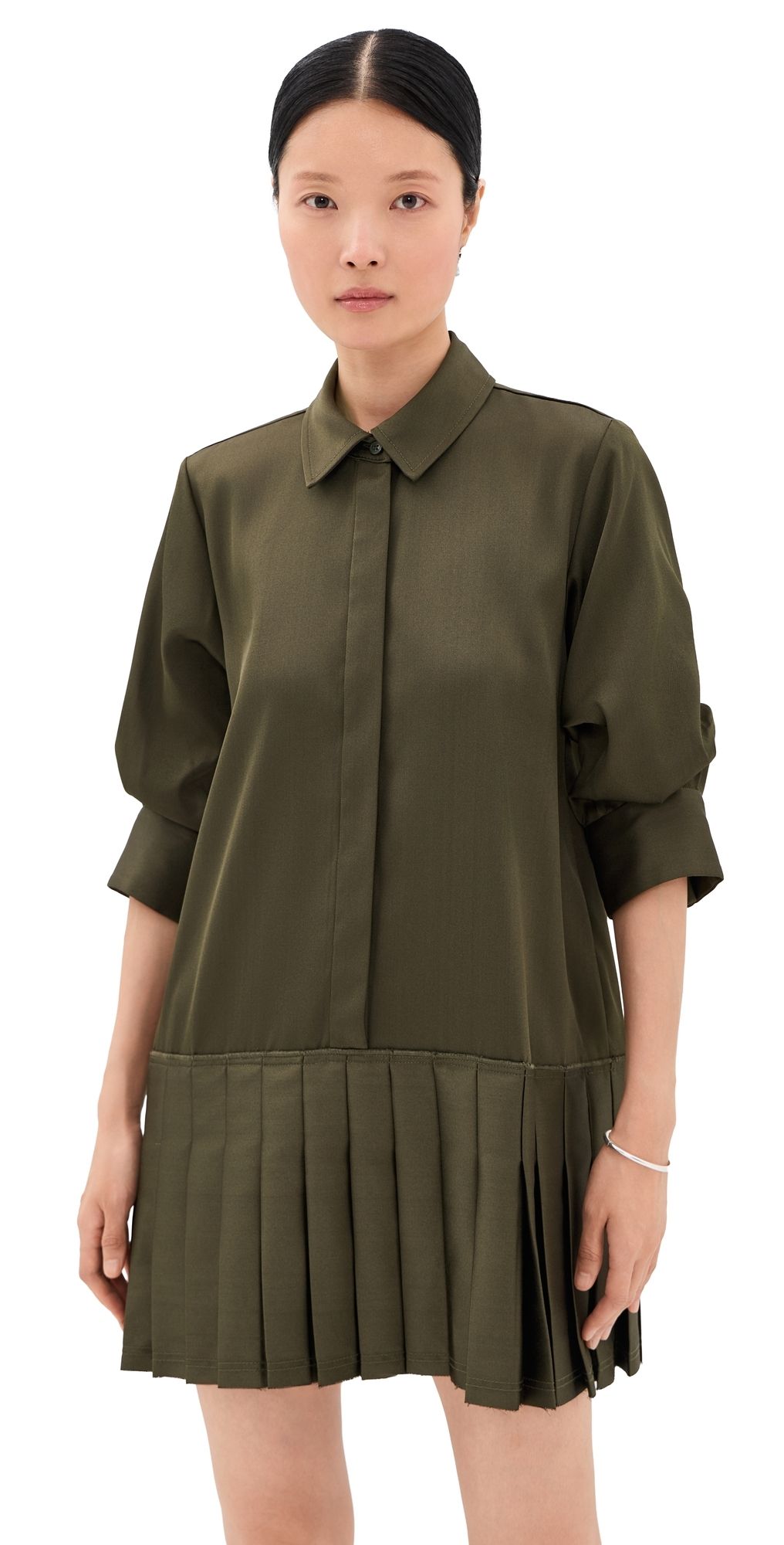 SIMKHAI Regina Mini Dress Dark Olive L