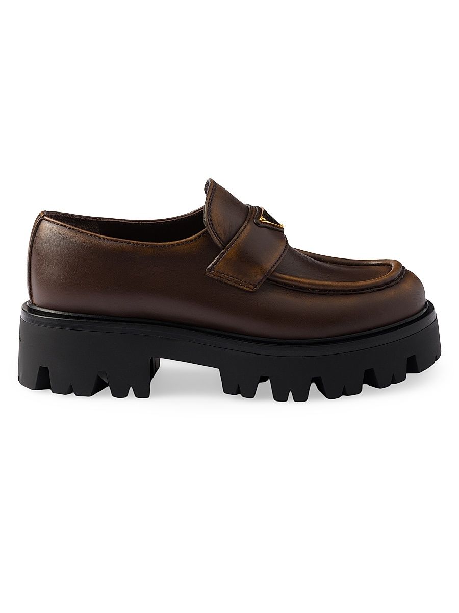 Women's Leather Loafers - Brown - Size 5