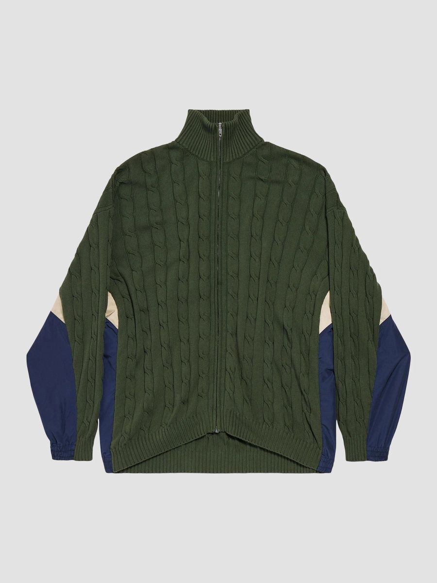 Balenciaga Men's Hybrid Jacket - Khaki - Size XS