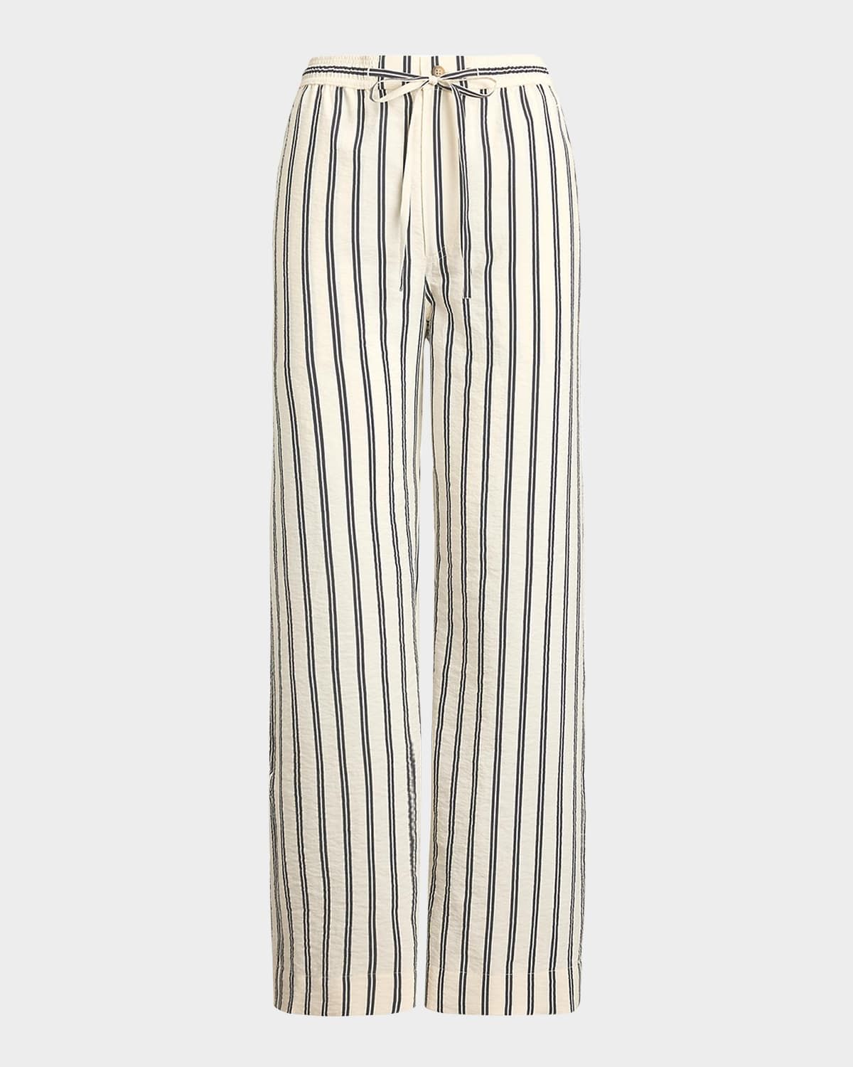 Striped Silk-Blend Wide-Leg Pant