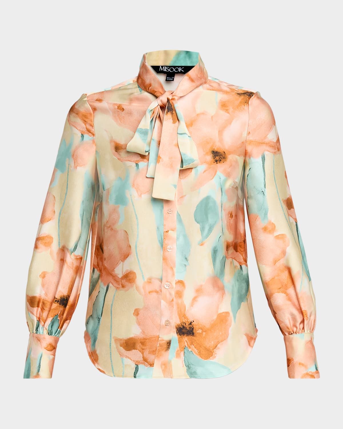 Floral-Print Crepe De Chine Blouse