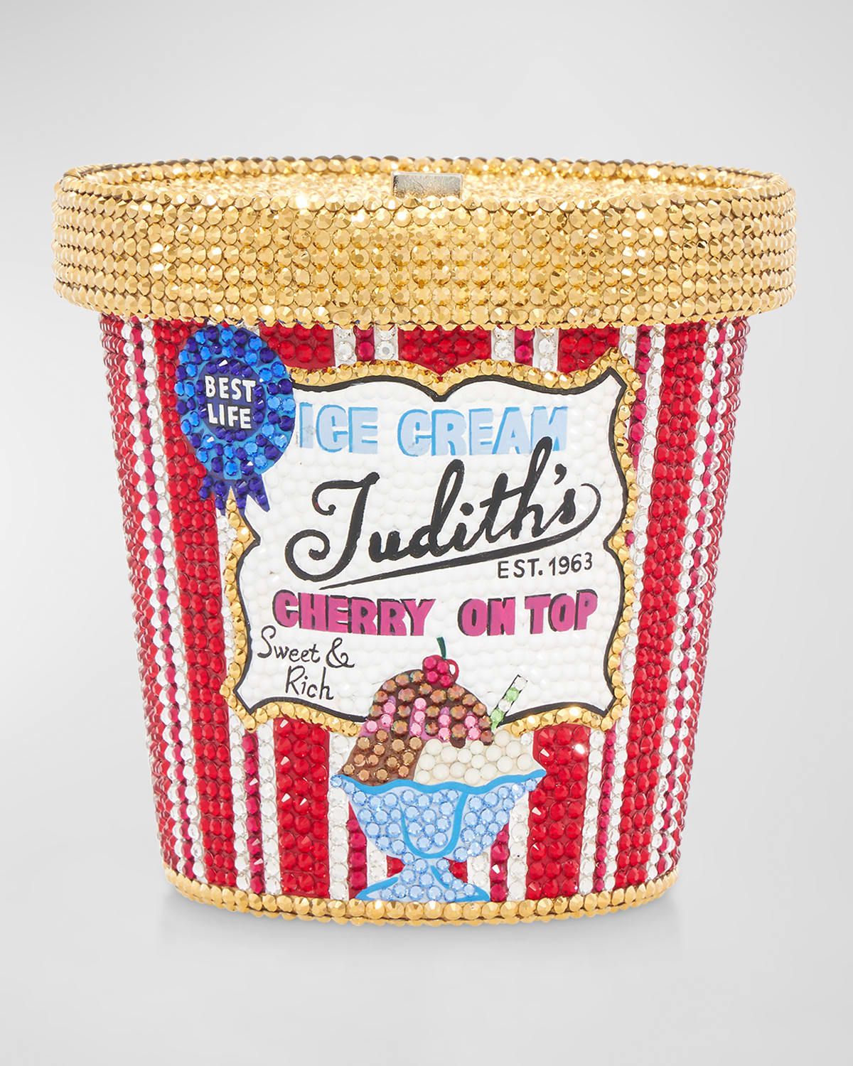 Judith & apos;s Cherry on Top Ice Cream Pint Crystal Minaudiere