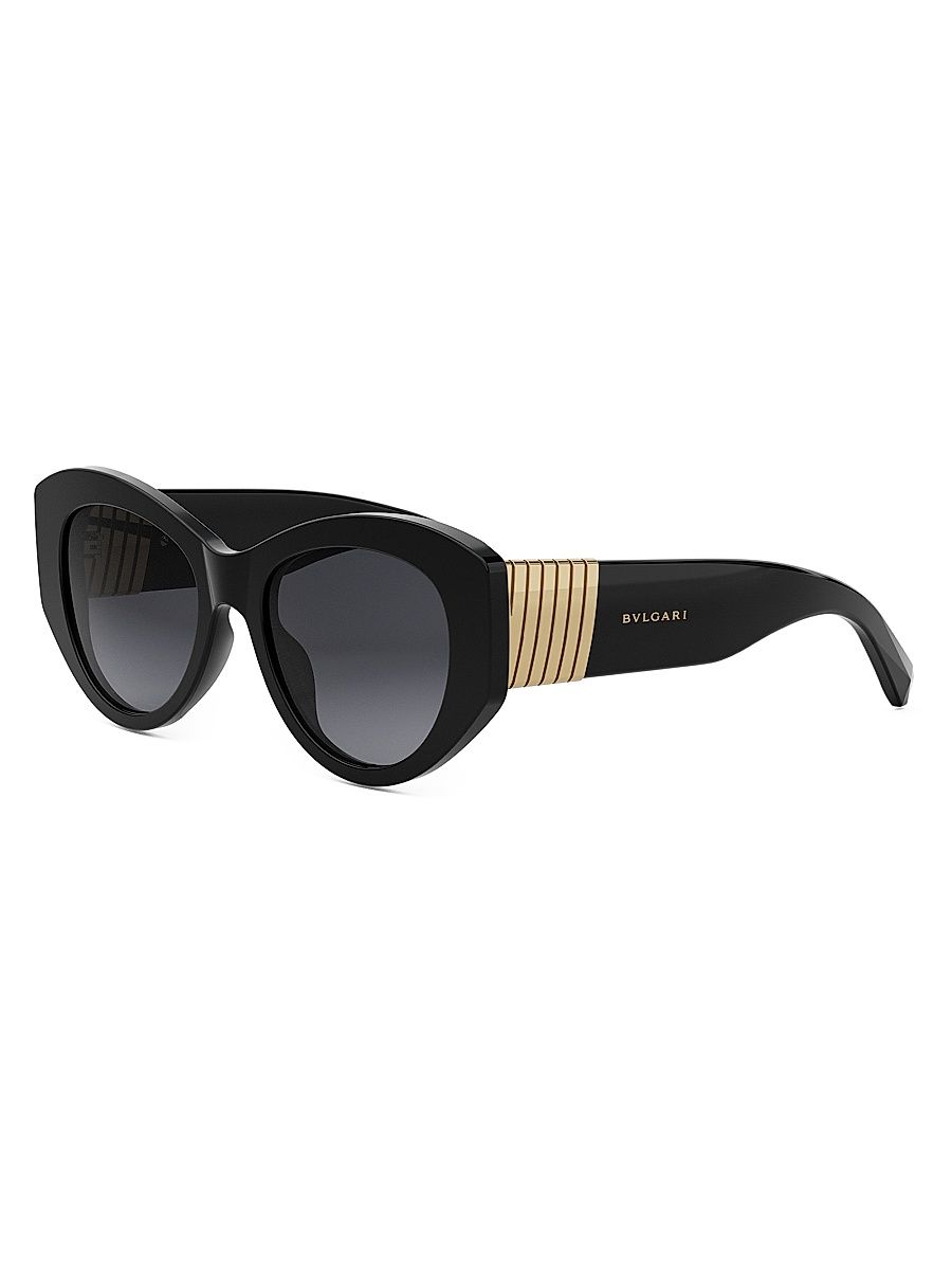 Women's Tubogas 52MM Oval Sunglasses - Black Gold Black