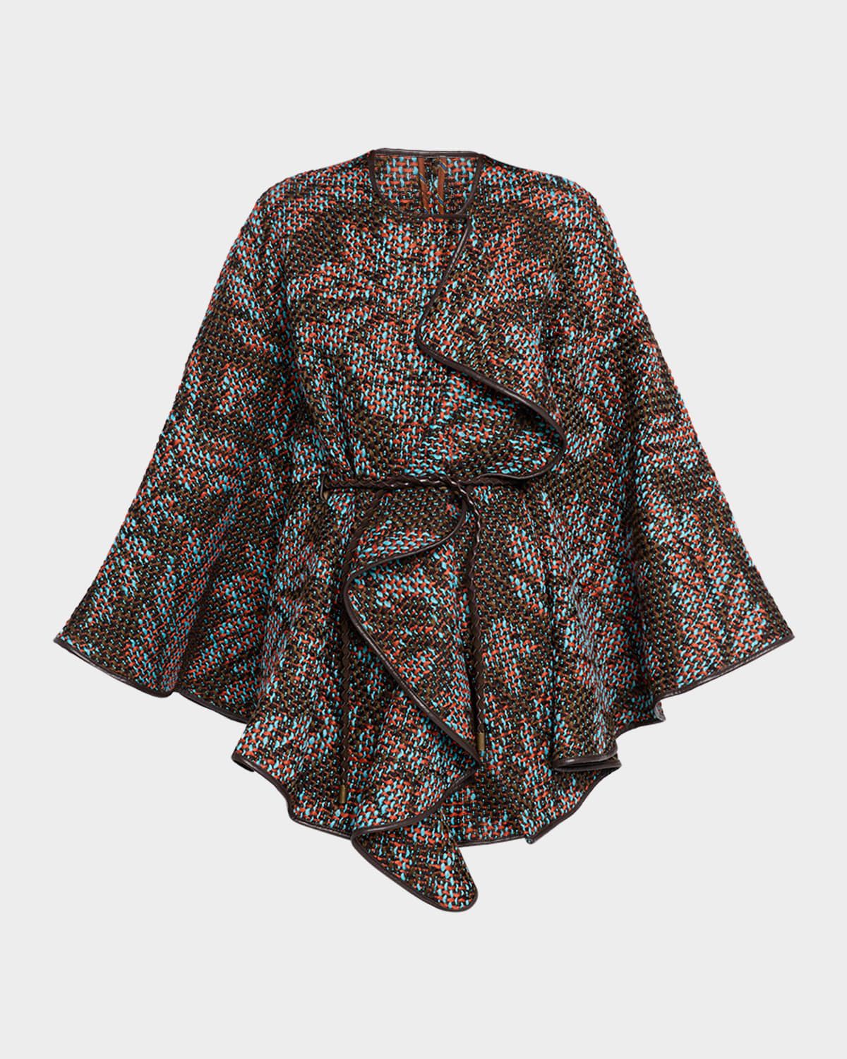 Belted Tweed Cape