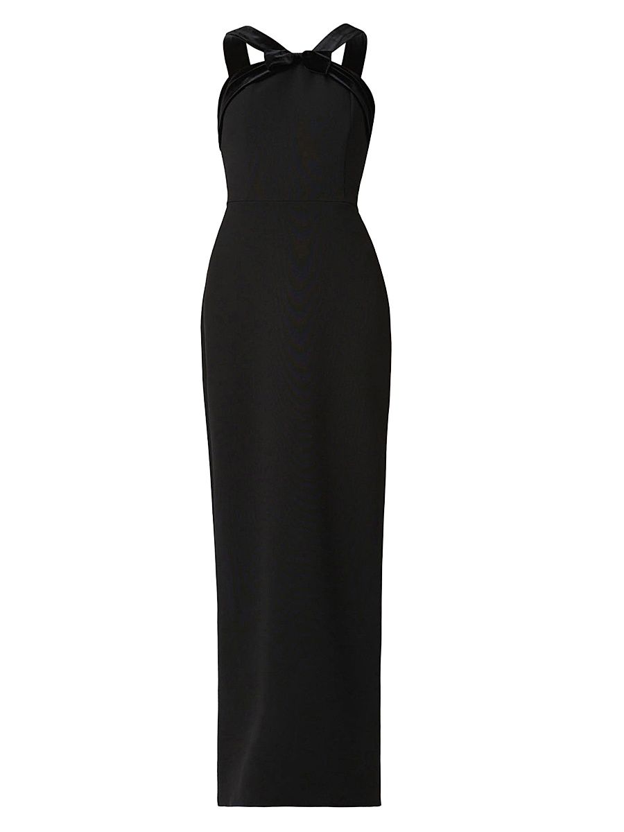 Shoshanna Women's Gala Bow Column Maxi Dress - Jet - Size 14