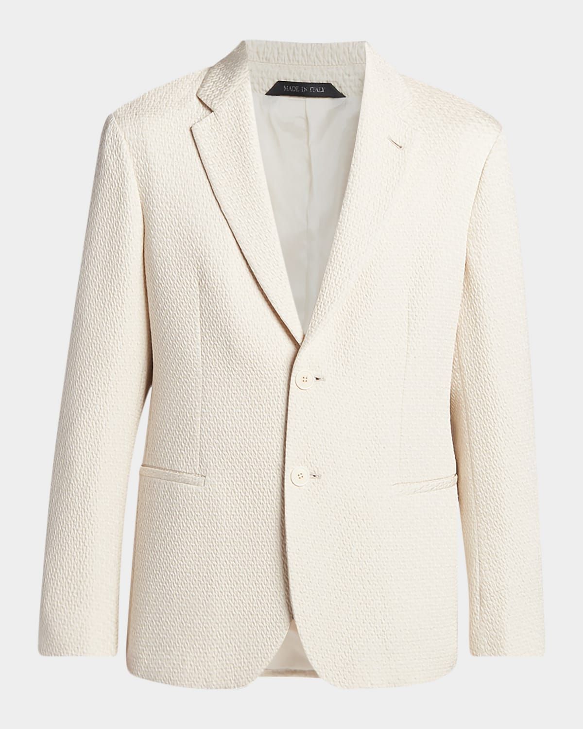 Men & apos;s Silk and Nylon Jacquard Single-Breasted Blazer