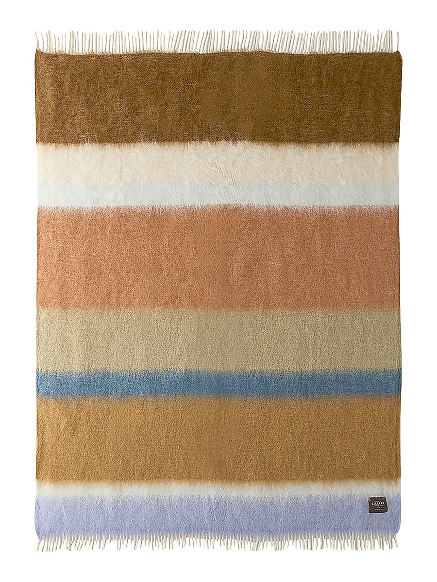 Matisse Mohair-Merino Wool Throw Blanket - Blue Orange