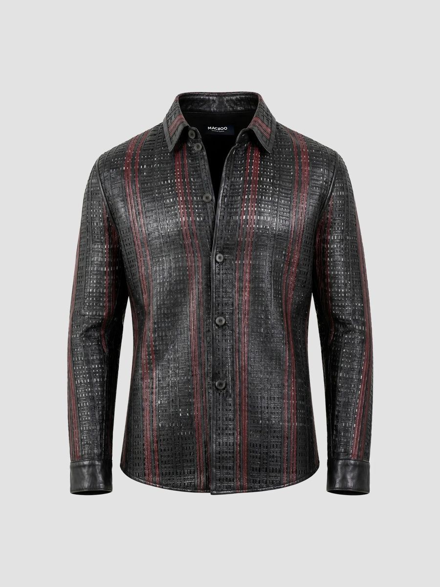 Maceoo Men's Leather Jacket - Black - Size XXL
