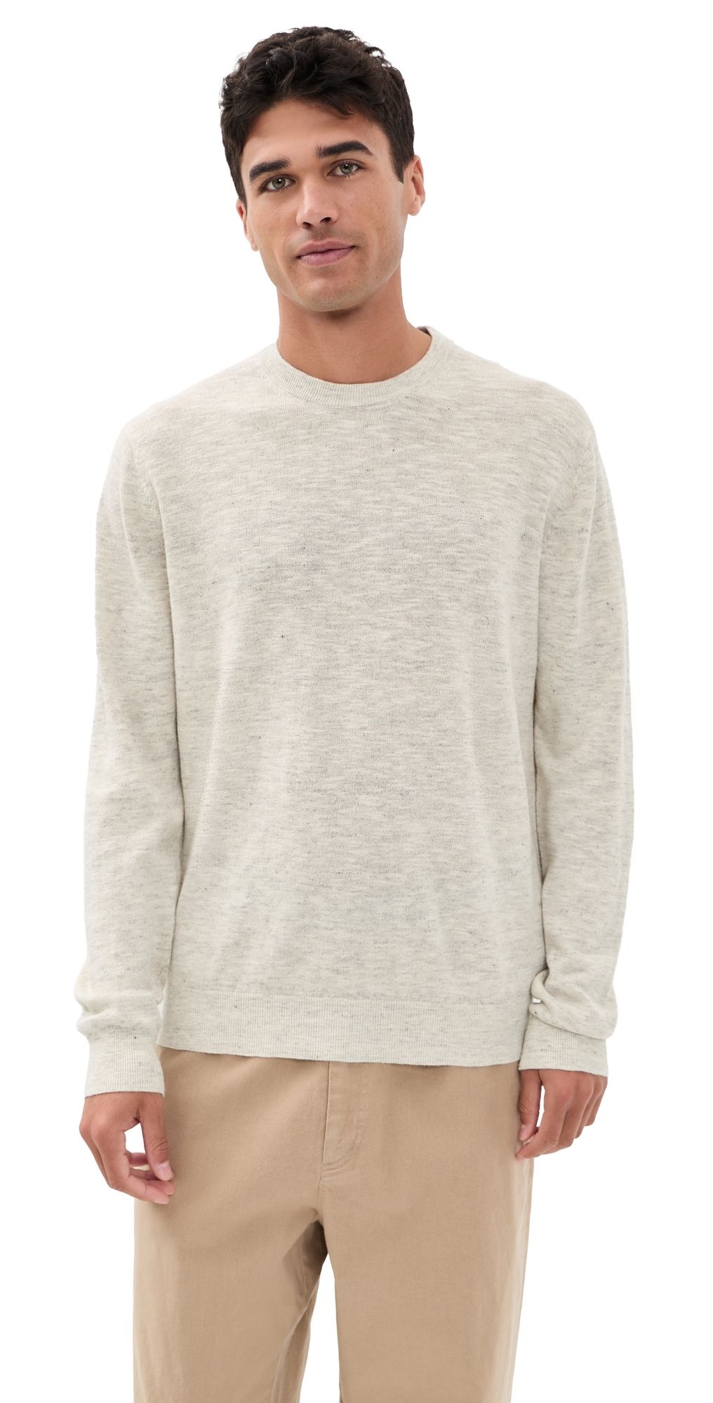 Barbour Flaxby Linen Blend Crew Neck Tee Neutral L