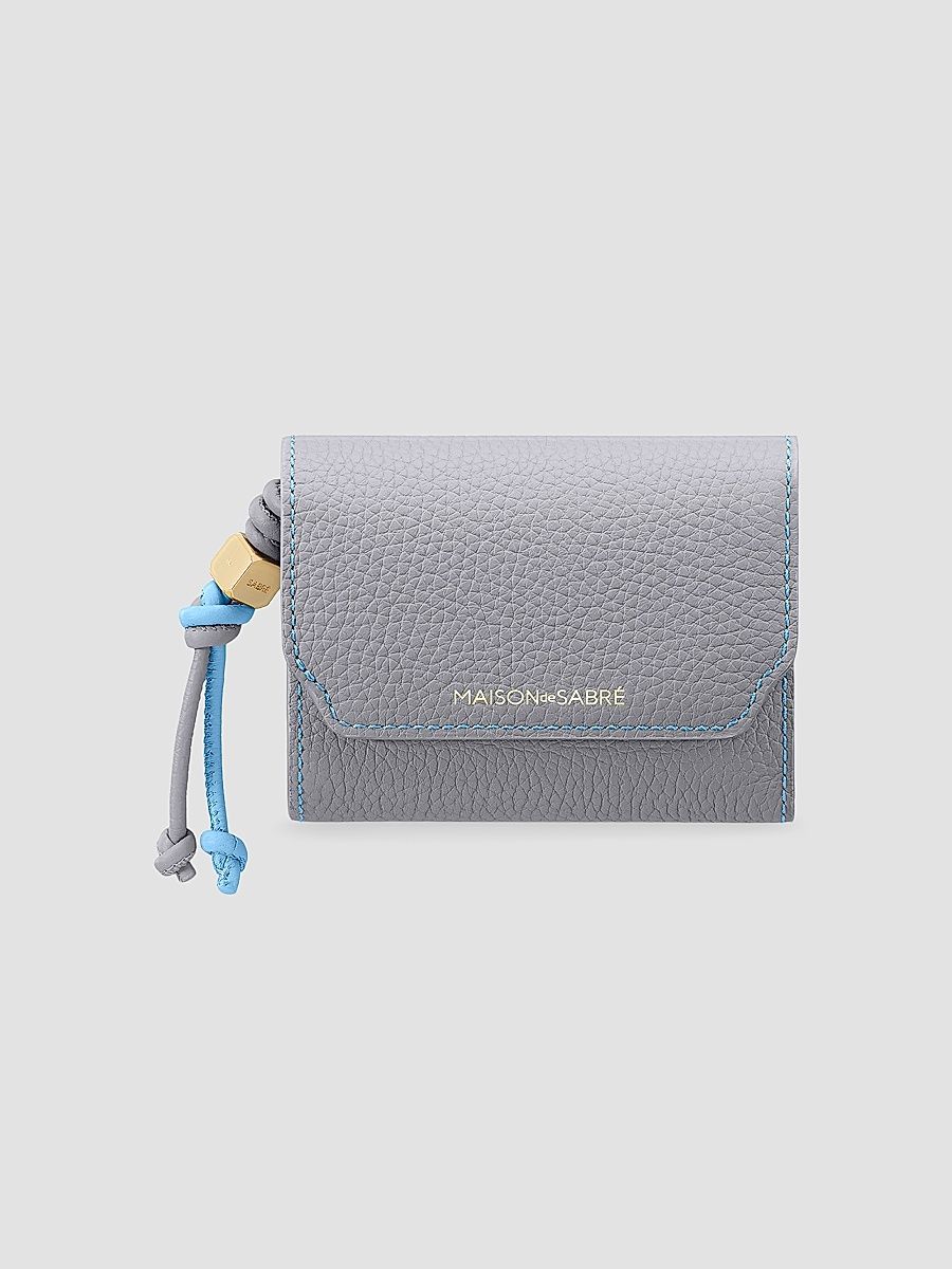 Women's Leather Trifold Wallet - Dove Sky