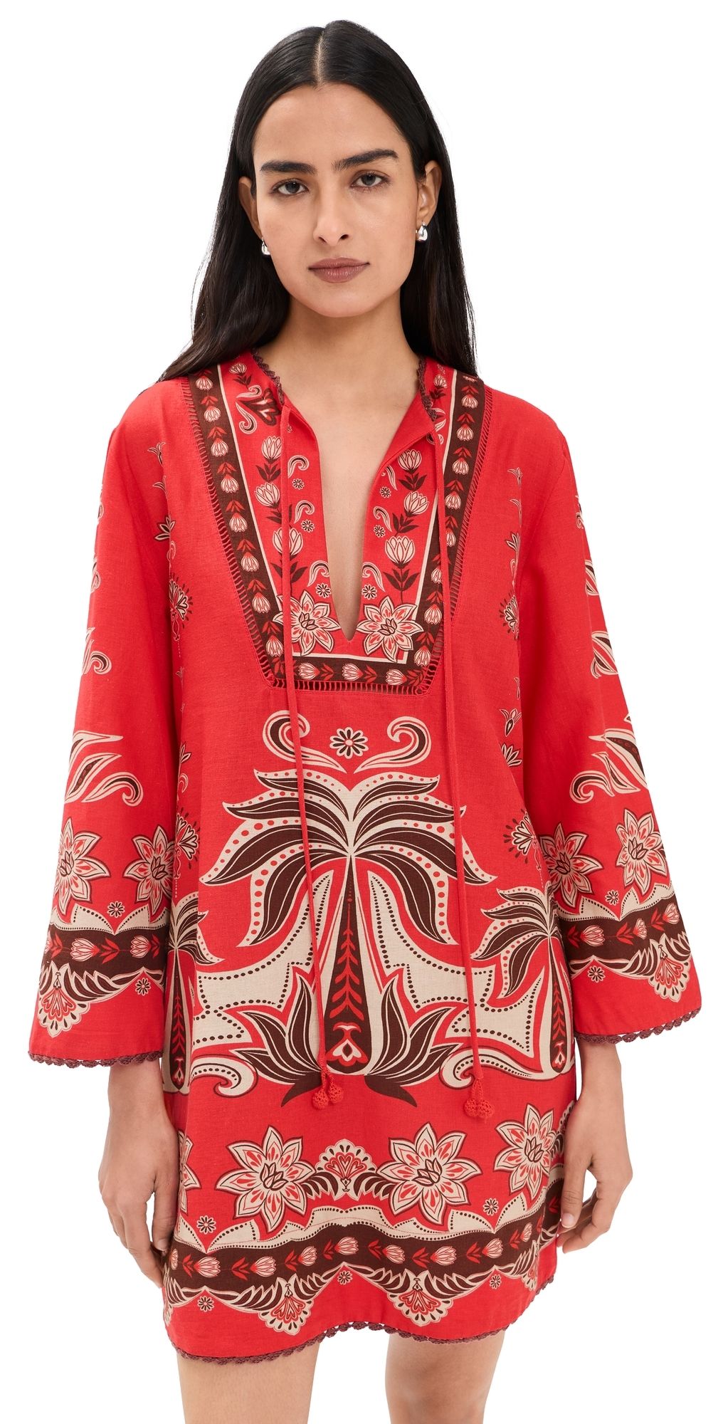 FARM Rio Ainika Mini Dress Ainika Garden Red S