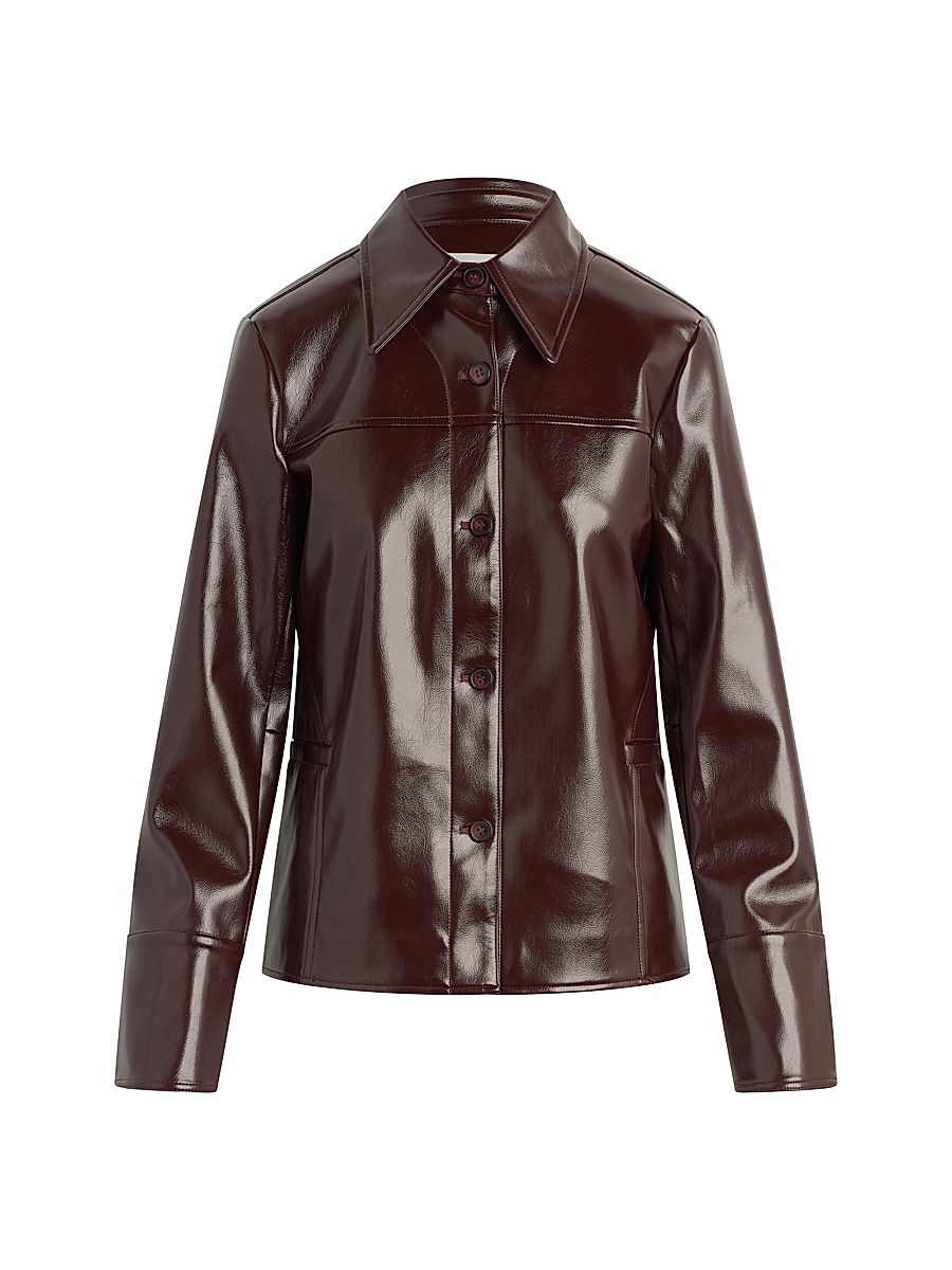 Women's The Daisy Faux Leather Jacket - Bordeaux - Size XS