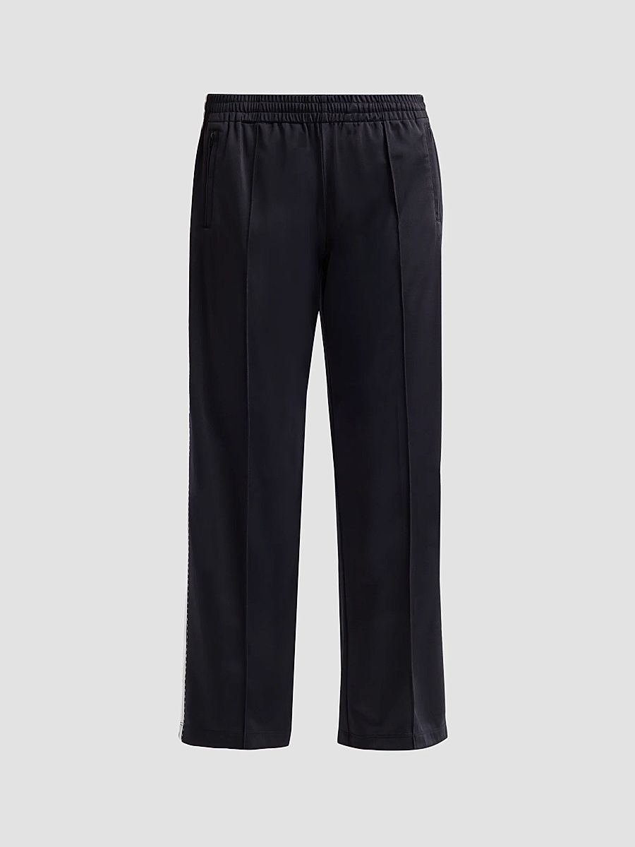 Women's Mel Crease-Front Track Pants - Black With White - Size Large