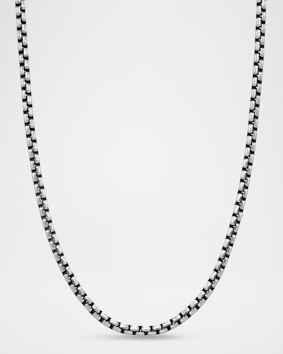 Box Chain Necklace in Silver with 14K Gold Accent, 3.6mm