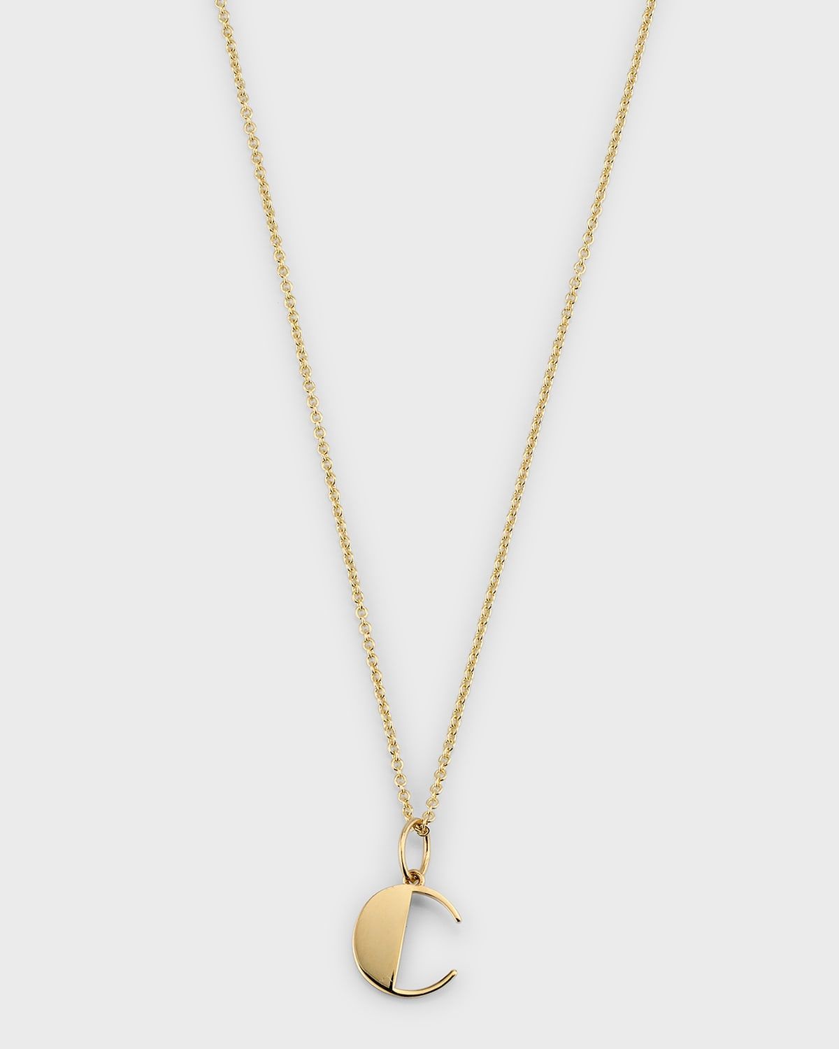 14K Pure Block Initial Necklace