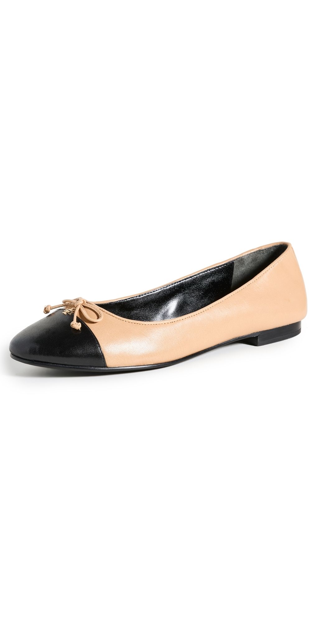 Tory Burch Cap Toe Ballet Flats Ginger Shortbread/Black 9.5
