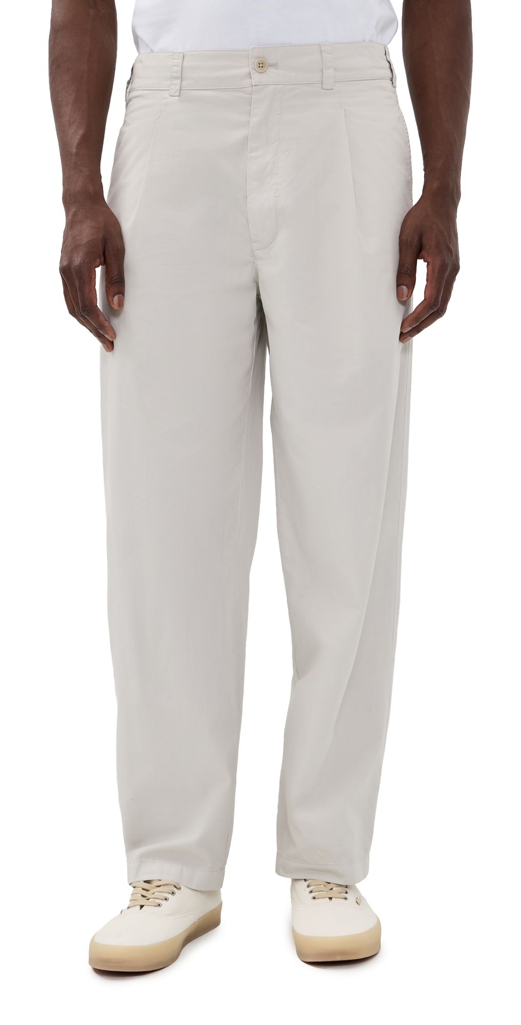 Alex Mill Pleated Pull On Pants In Lightweight Chino Stone XL