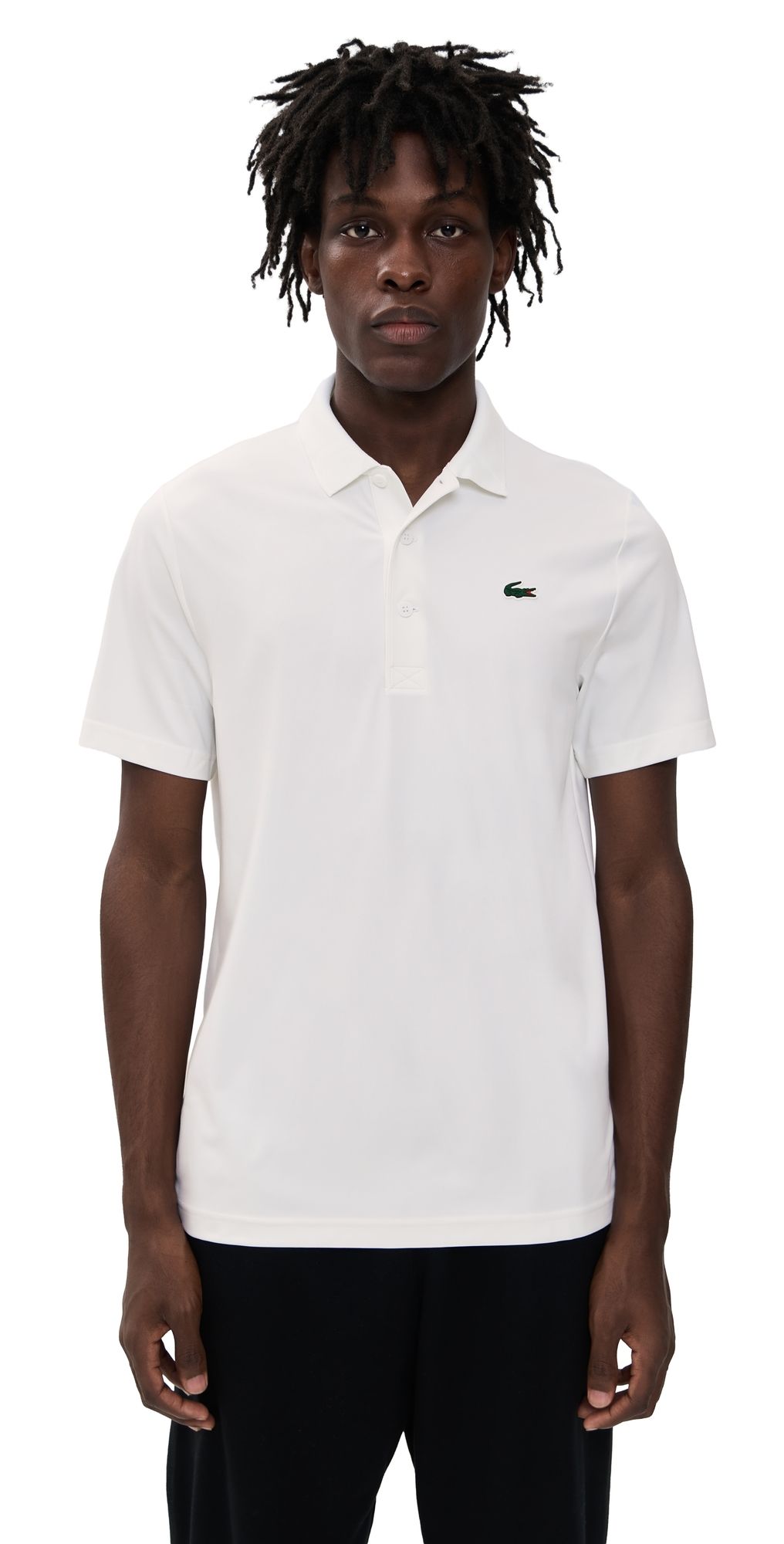 Lacoste Regular Fit UV Protect Golf Polo Shirt White M