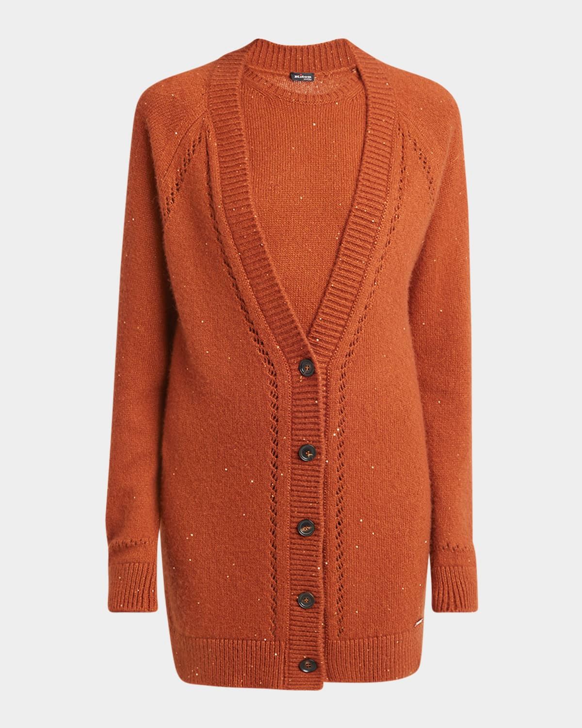 Paillette Cashmere V-Neck Cardigan
