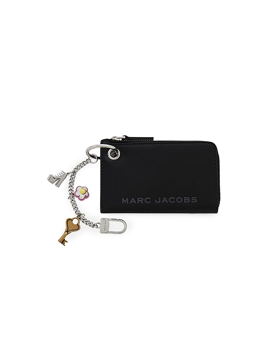 Women's Leather Charm Wallet - Black