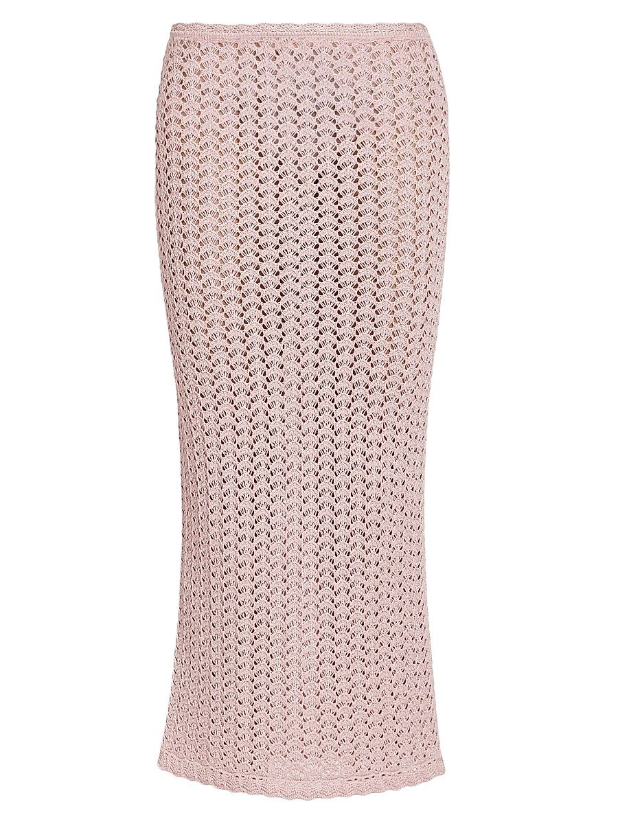 Women's Crochet Midi-Skirt - Rosa - Size 12