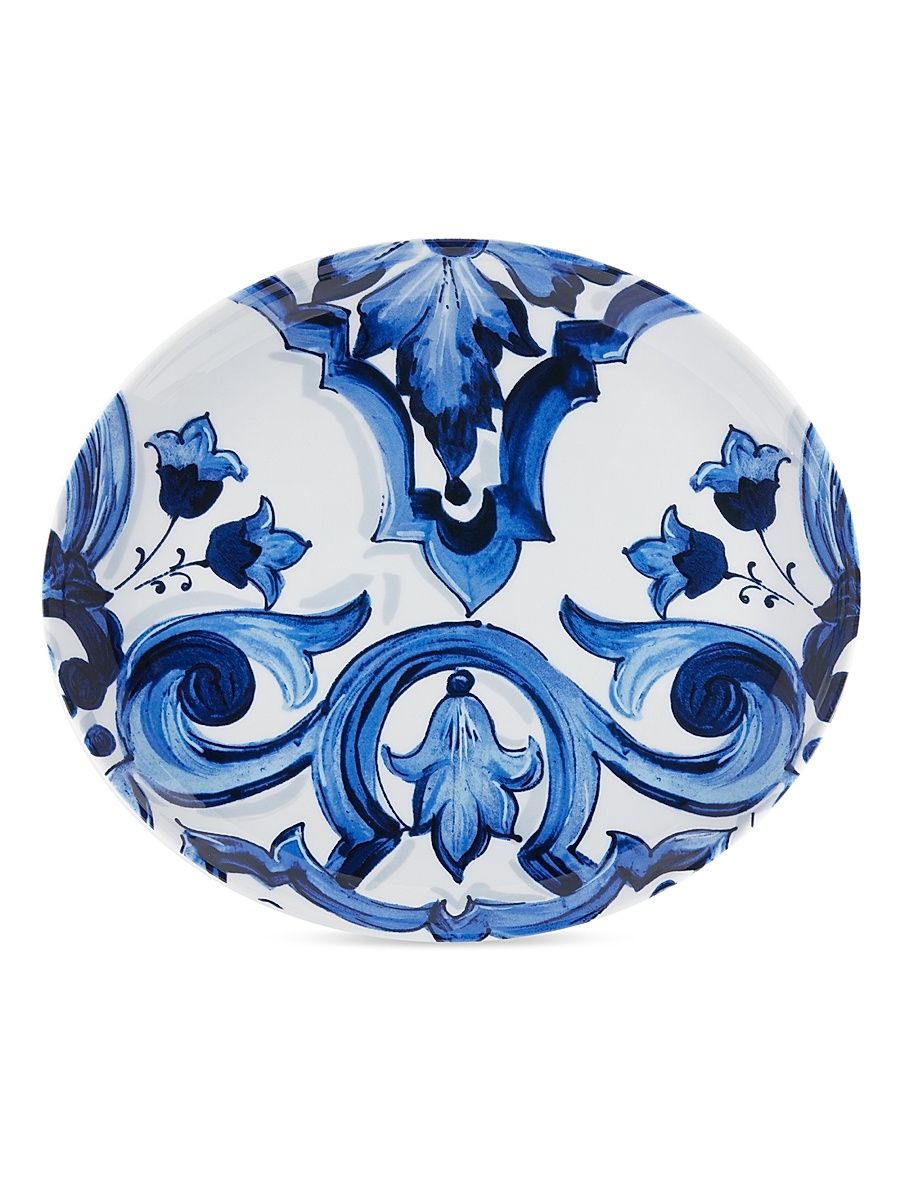 Blue Mediterraneo Fiore Oval Serving Plate