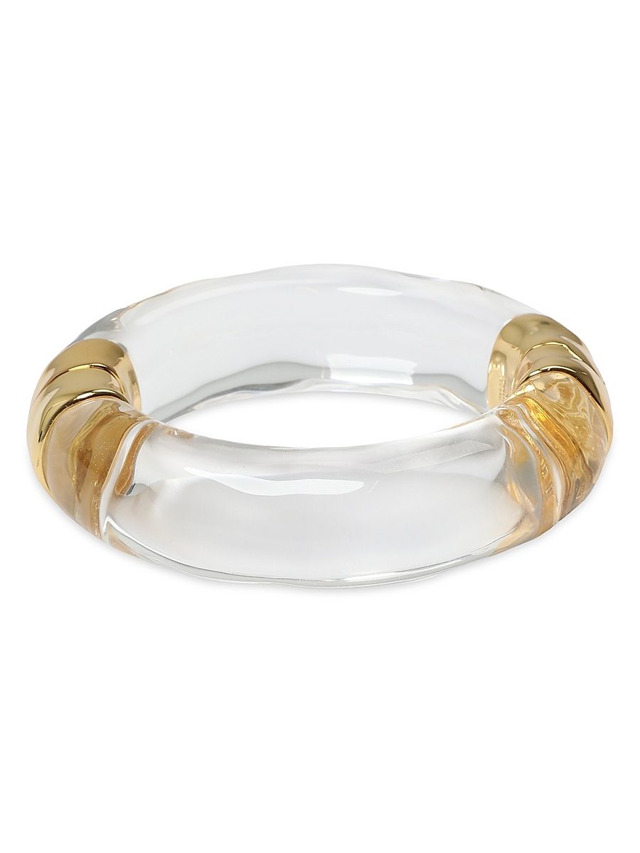 Women's Molten 14K-Gold-Plated & Lucite Hinged Bangle - Clear