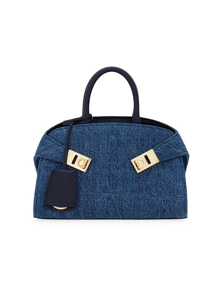 Women's Hug Mini Denim Handbag - Denim Prova Midnight