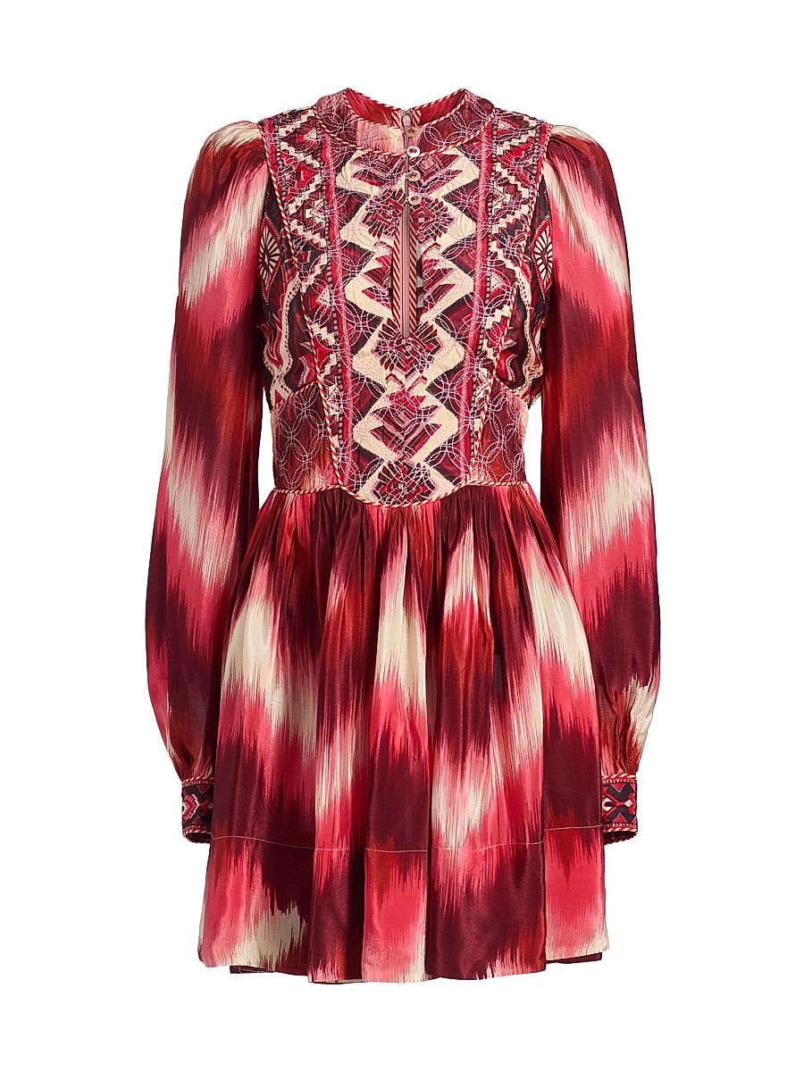 Women's Amanda Stripes Tapestry Abstract-Print Minidress - Red - Size Large