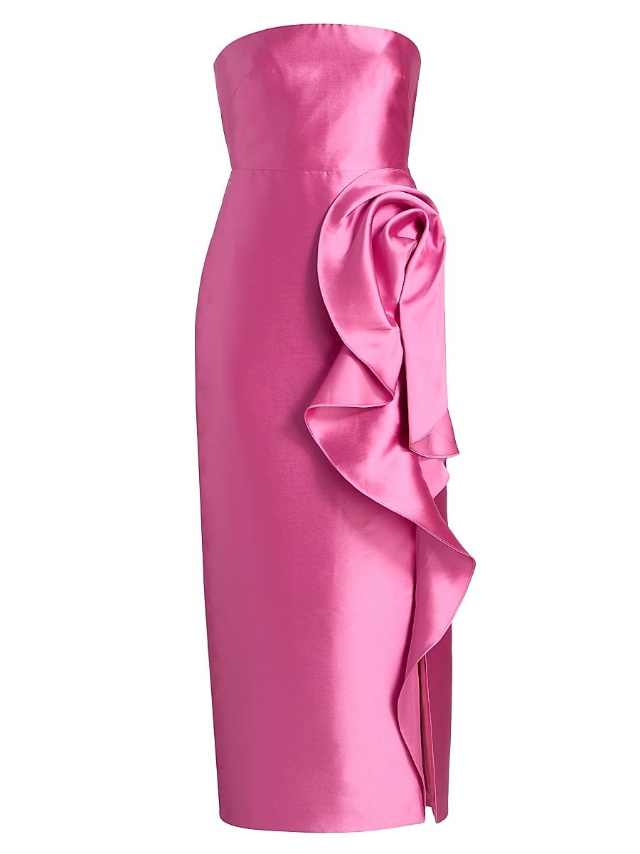 Women's Marla Strapless Sculptural Drape Cocktail Dress - Sunlit Pink - Size 16