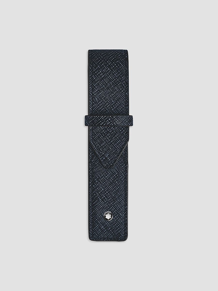 Montblanc Sartorial Leather 2-Pen Pouch - Blue