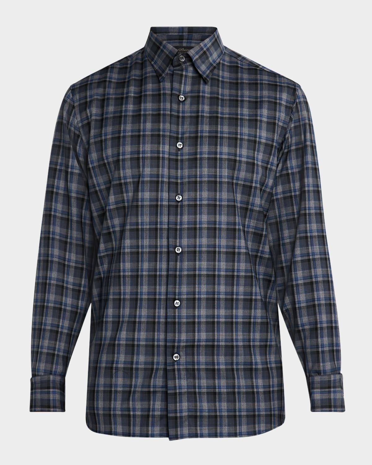 Men & apos;s Wool Check Casual Button-Down Shirt