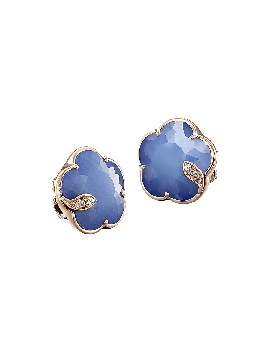 Women's Petit Joli 18K Rose Gold & Multi-Gemstone Flower Stud Earrings